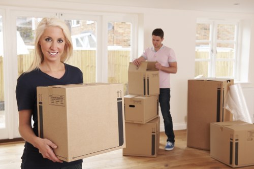 Packed household items ready for house removals in Lambeth