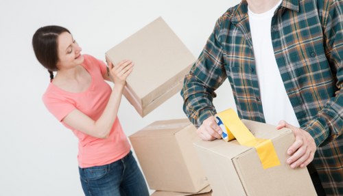 House movers preparing a residential move in Lambeth