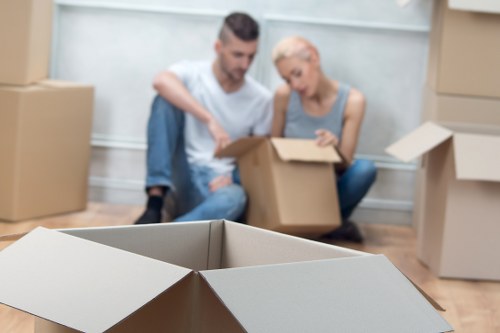 Packed household items ready for a local move in Lambeth