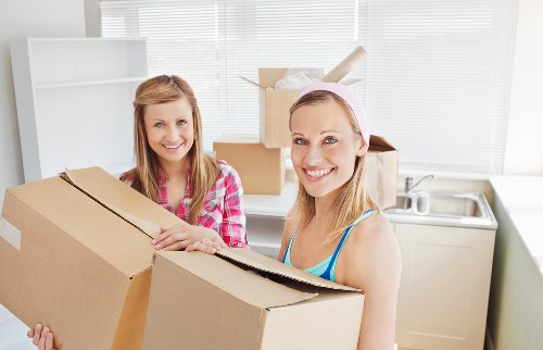 Packed boxes and furniture ready for transport in Lambeth