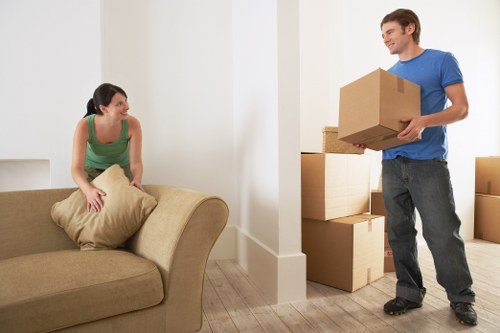 Customer reviewing a moving services booking agreement